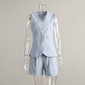 Vanilla Sand Linen Vest Set
