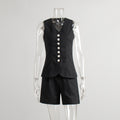 Vanilla Sand Linen Vest Set