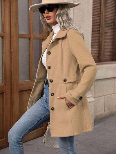 Caramel Chic Wrap Coat