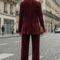 Olive Velvet Suit