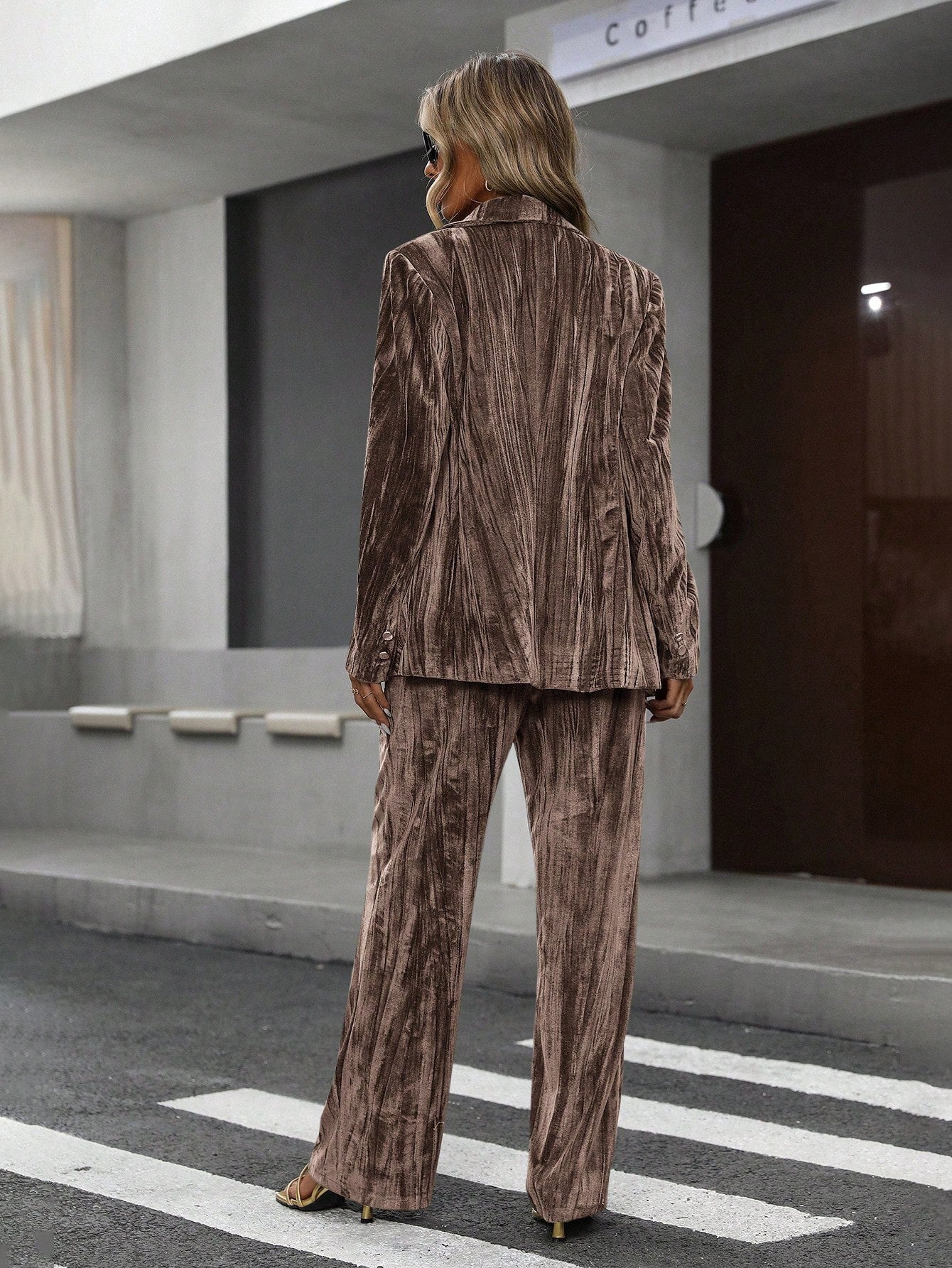 Olive Velvet Suit