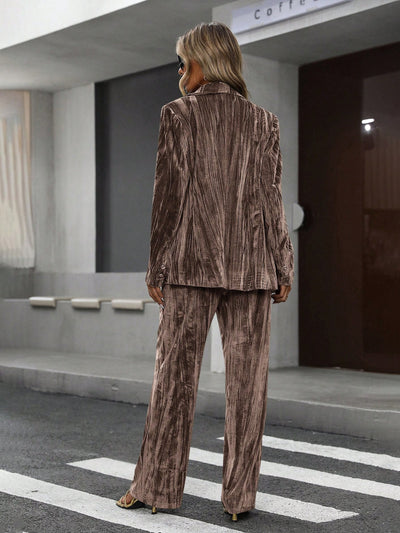 Olive Velvet Suit