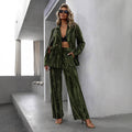 Olive Velvet Suit