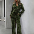 Olive Velvet Suit