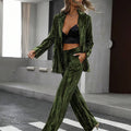 Olive Velvet Suit