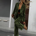 Olive Velvet Suit