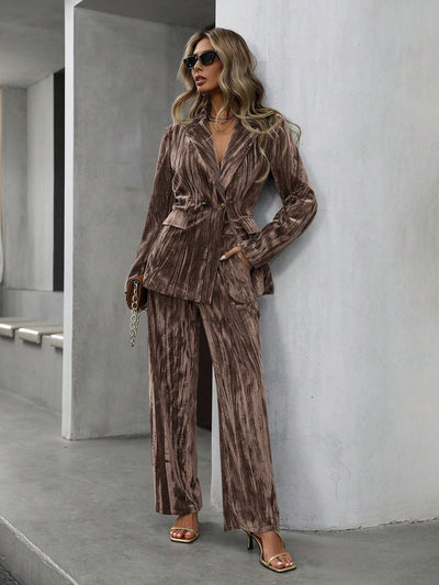 Olive Velvet Suit
