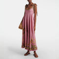 Rosewood Reverie Linen Dress