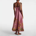 Rosewood Reverie Linen Dress