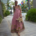 Rosewood Reverie Linen Dress