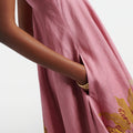 Rosewood Reverie Linen Dress