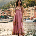 Rosewood Reverie Linen Dress