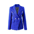 Royal Azure Tweed Blazer