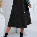 Corduroy Button Skirt