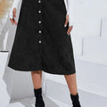 Corduroy Button Skirt