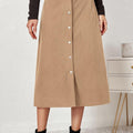 Corduroy Button Skirt