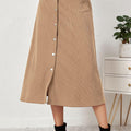 Corduroy Button Skirt
