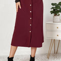 Corduroy Button Skirt