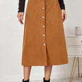 Corduroy Button Skirt