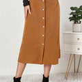 Corduroy Button Skirt