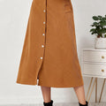 Corduroy Button Skirt