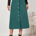 Corduroy Button Skirt