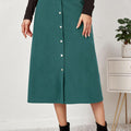 Corduroy Button Skirt