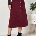 Corduroy Button Skirt
