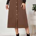 Corduroy Button Skirt