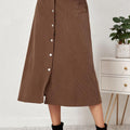 Corduroy Button Skirt