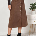 Corduroy Button Skirt