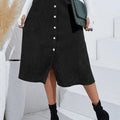 Corduroy Button Skirt