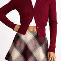 Crimson Check Skirt