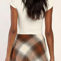 Crimson Check Skirt
