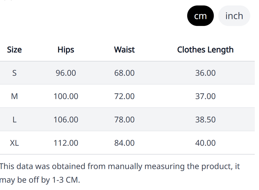 Size Chart