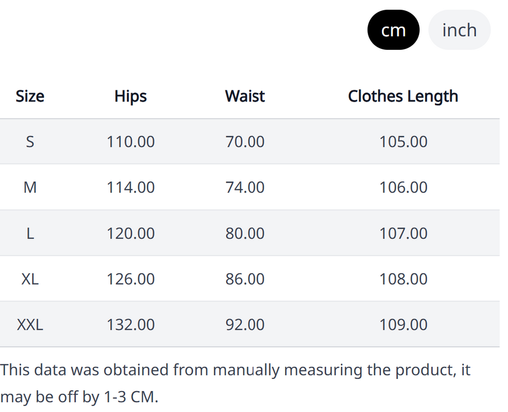 Size Chart