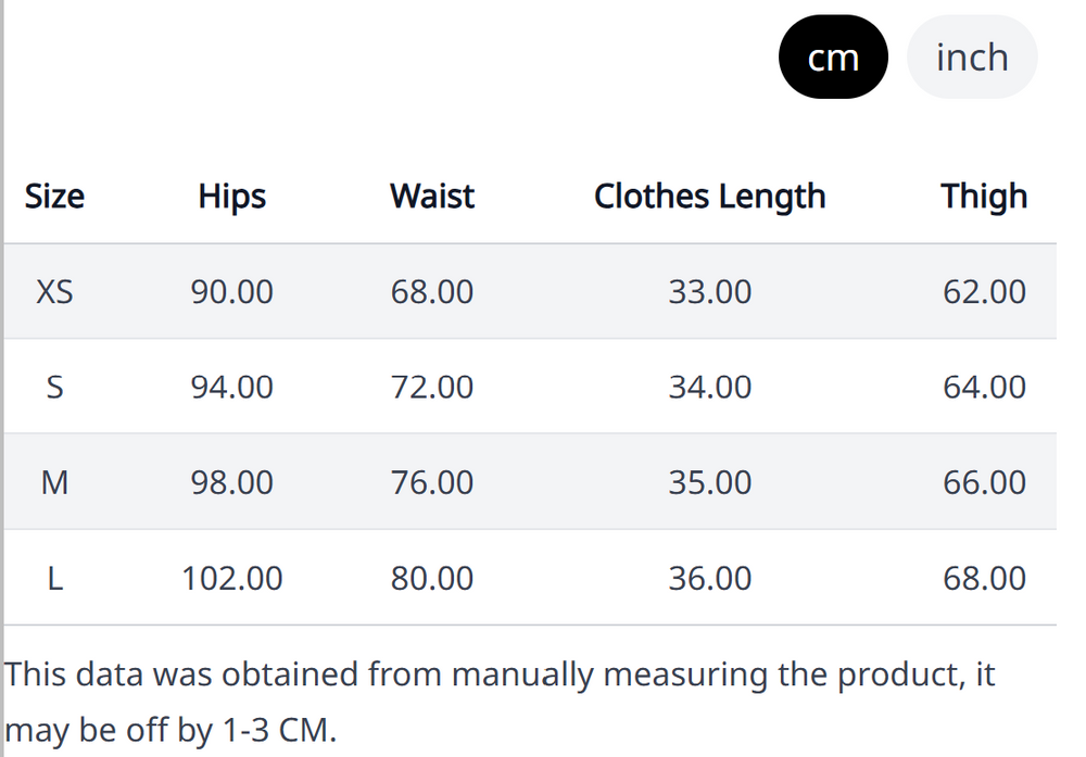 Size Chart