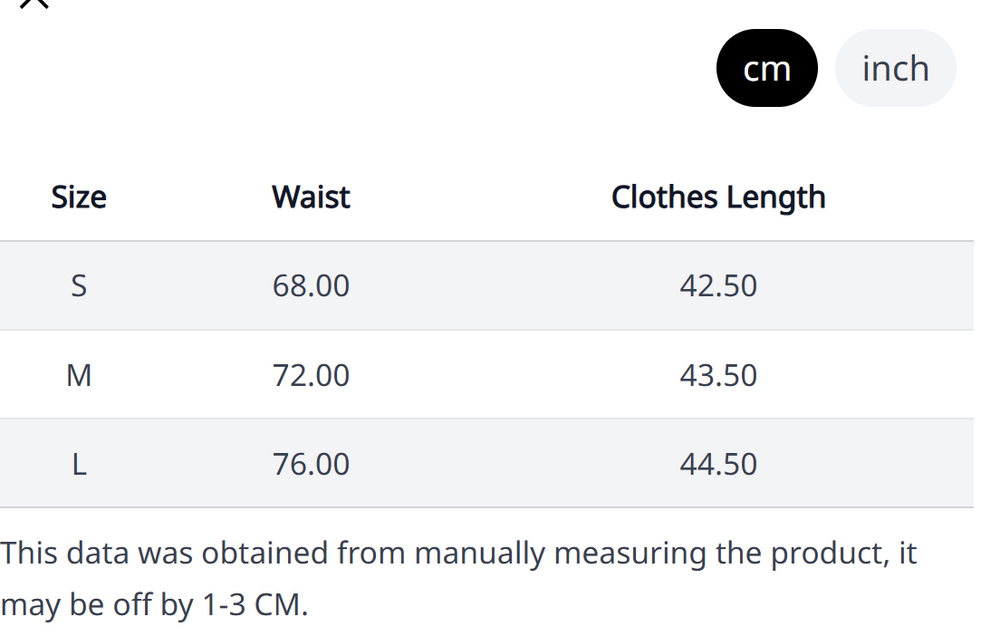 Size Chart
