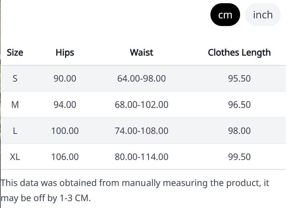 Size Chart
