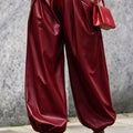 Wine Leather Pants