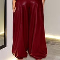 Wine Leather Pants