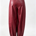 Wine Leather Pants