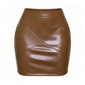 Cocoa Leather Skirt