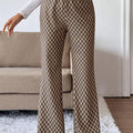 Check Flare Pants