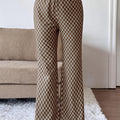 Check Flare Pants