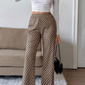 Check Flare Pants