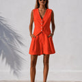 Coral Sunset Linen Set
