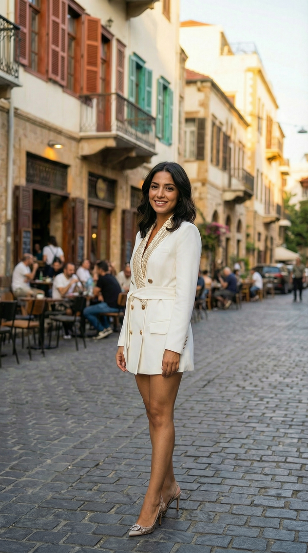 Golden Poise Blazer Dress
