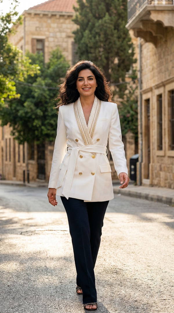 Golden Poise Blazer Dress