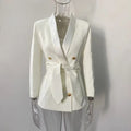 Ivory Élan Belted Blazer